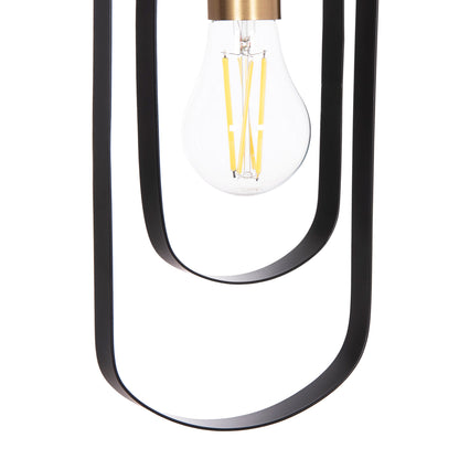 CEILING PENDANT LAMP BIUT HM7537.11 BLACK METAL-GOLD SOCKET 15.5x4x130Hcm.