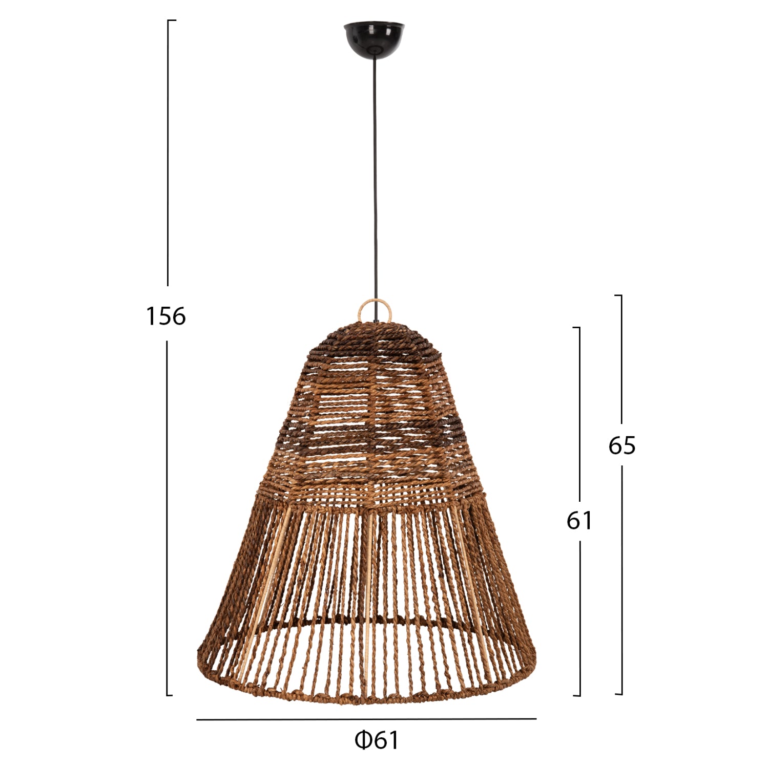 CEILING PENDANT LAMP HM7859 DRIED BANANA TREE FIBERS IN BROWN COLOR Φ61x61-156Hcm.