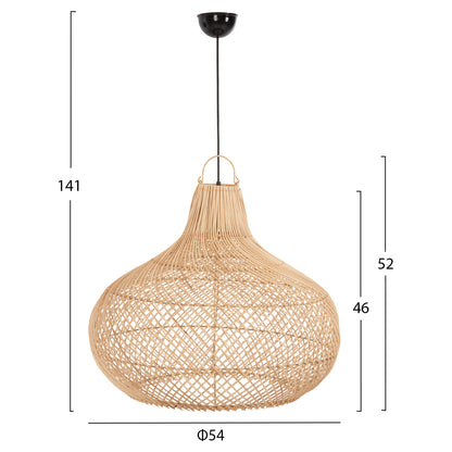 CEILING PENDANT LAMP HM7860 NATURAL RATTAN IN NATURAL COLOR Φ54x46-141Hcm.