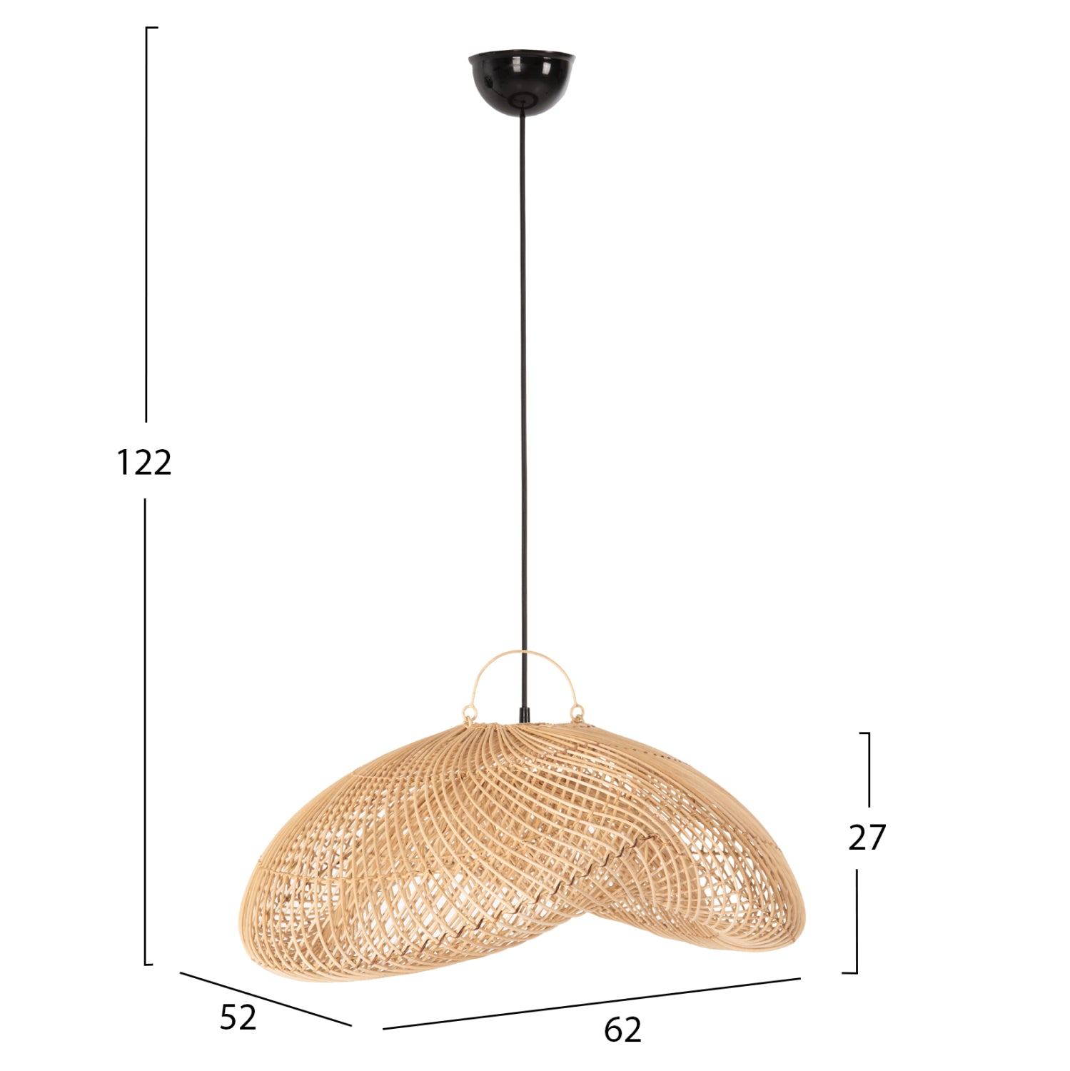 CEILING PENDANT LAMP HM7862 RATTAN IN NATURAL COLOR 62x52x122Hcm.