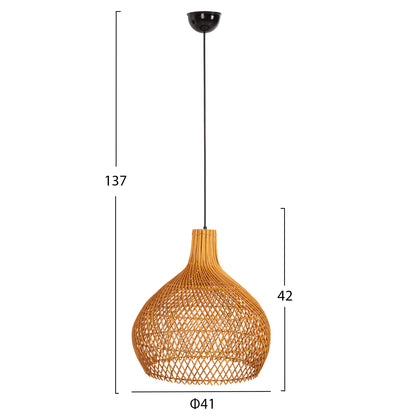 CEILING PENDANT LAMP HM7881 RATTAN IN NATURAL COLOR Φ41x137Hcm.