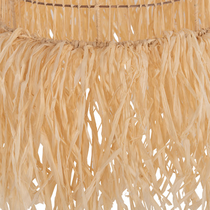 CEILING PENDANT LAMP ΗΜ7889 PALM LEAF FIBERS IN NATURAL COLOR Φ40x55Hcm.