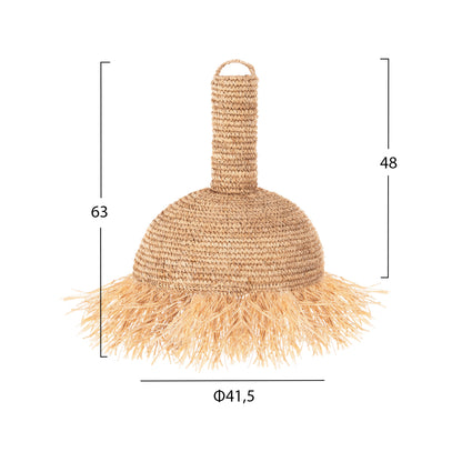 CEILING PENDANT LAMP WITH FRINGES HM7855 DRIED PALM FIBERS Φ41,5x48Hcm.