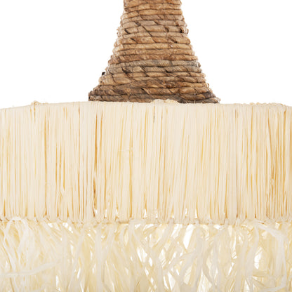 CEILING PENDANT LAMP WITH FRINGES HM7853 DRIED PALM FIBERS Φ41x34Hcm.