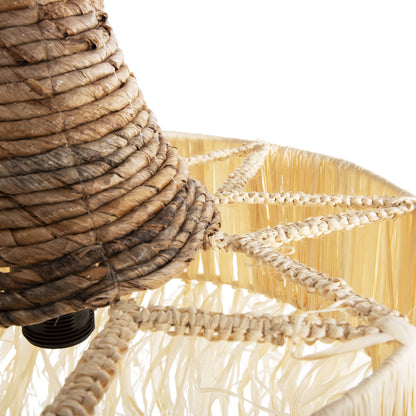 CEILING PENDANT LAMP WITH FRINGES HM7853 DRIED PALM FIBERS Φ41x34Hcm.