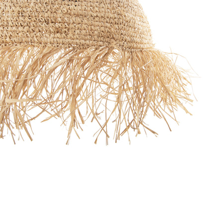 CEILING PENDANT LAMP WITH FRINGES HM7855 DRIED PALM FIBERS Φ41,5x48Hcm.