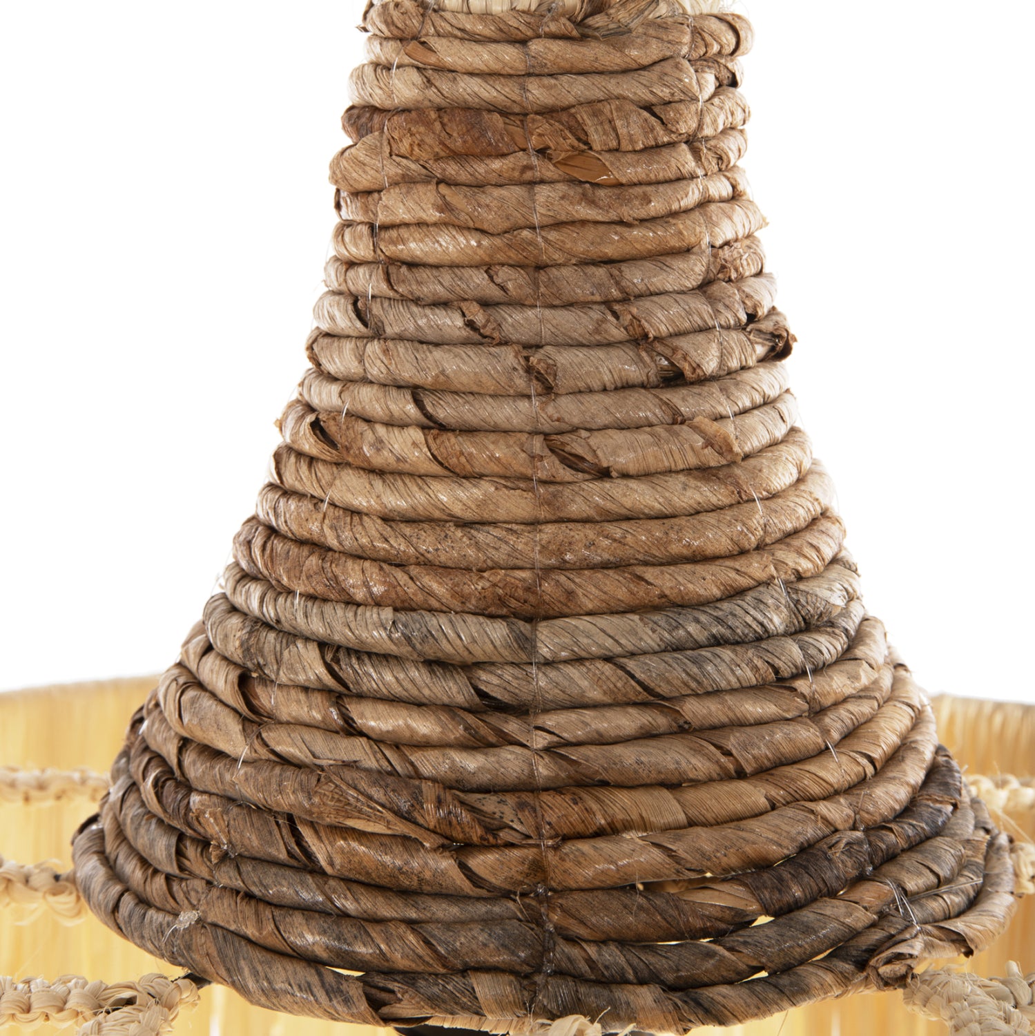 CEILING PENDANT LAMP WITH FRINGES HM7853 DRIED PALM FIBERS Φ41x34Hcm.