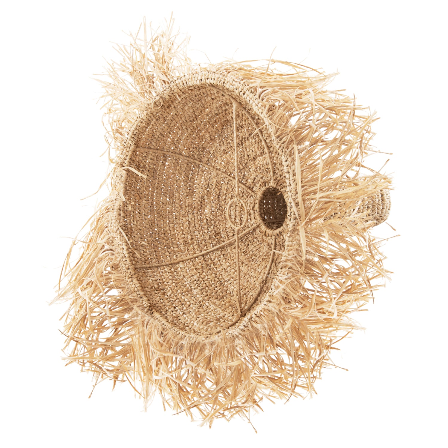 CEILING PENDANT LAMP WITH FRINGES HM7855 DRIED PALM FIBERS Φ41,5x48Hcm.
