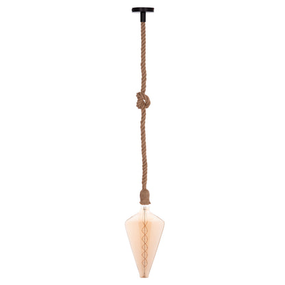 CEILING PENDANT LAMP WITH LIGHT BULB HM11930.01--ROPE 1M LONG AND 2cm THICK-E27 SOCKET