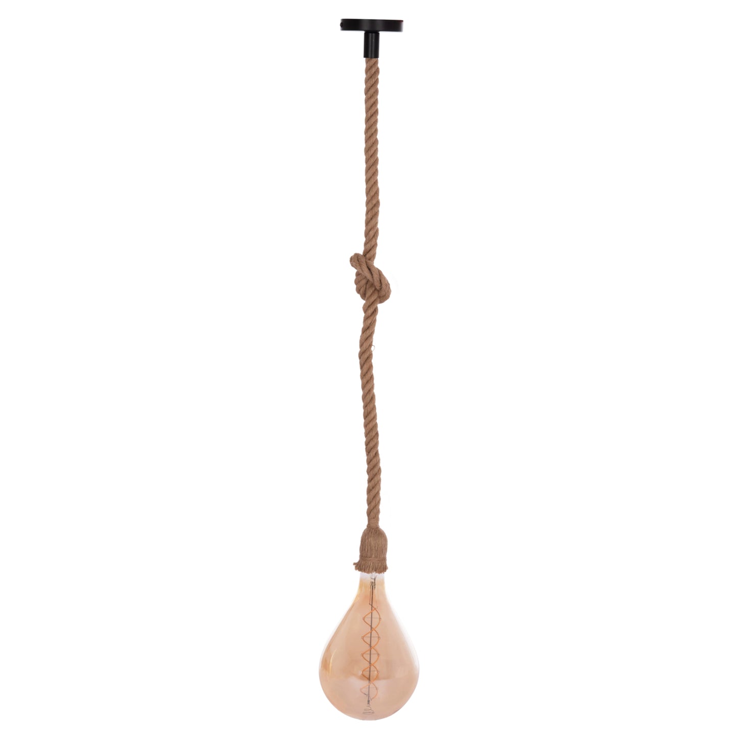CEILING PENDANT LAMP WITH LIGHT BULB HM11928.01--ROPE 1M LONG AND 2cm THICK-E27 SOCKET