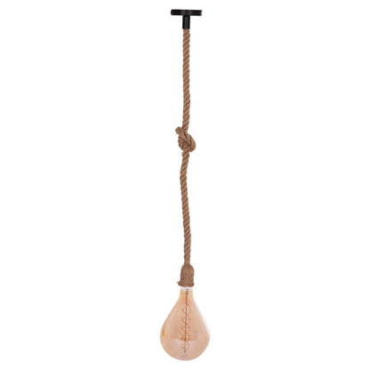 CEILING PENDANT LAMP WITH LIGHT BULB HM11928.01--ROPE 1M LONG AND 2cm THICK-E27 SOCKET