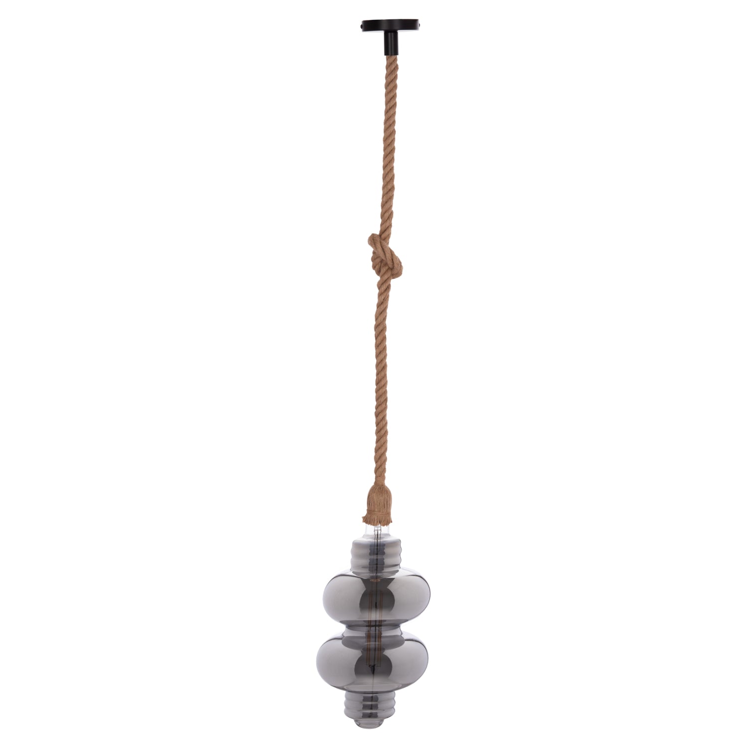 CEILING PENDANT LAMP WITH LIGHT BULB HM11929.02--ROPE 1M LONG AND 2cm THICK-E27 SOCKET
