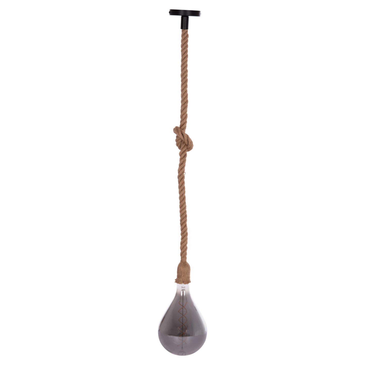 CEILING PENDANT LAMP WITH LIGHT BULB ΗΜ11928.02--ROPE 1M LONG AND 2cm THICK-E27 SOCKET
