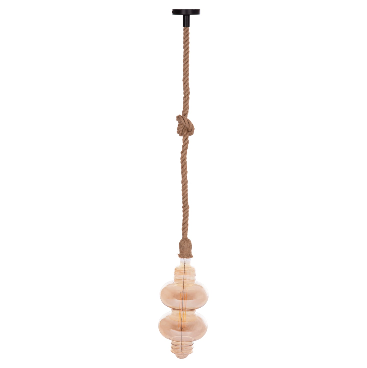 CEILING PENDANT LAMP WITH LIGHT BULB HM11929.01--ROPE 1M LONG AND 2cm THICK-E27 SOCKET