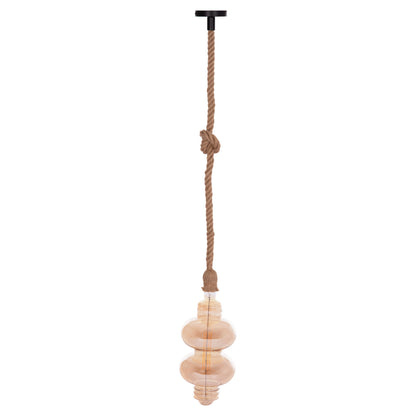 CEILING PENDANT LAMP WITH LIGHT BULB HM11929.01--ROPE 1M LONG AND 2cm THICK-E27 SOCKET