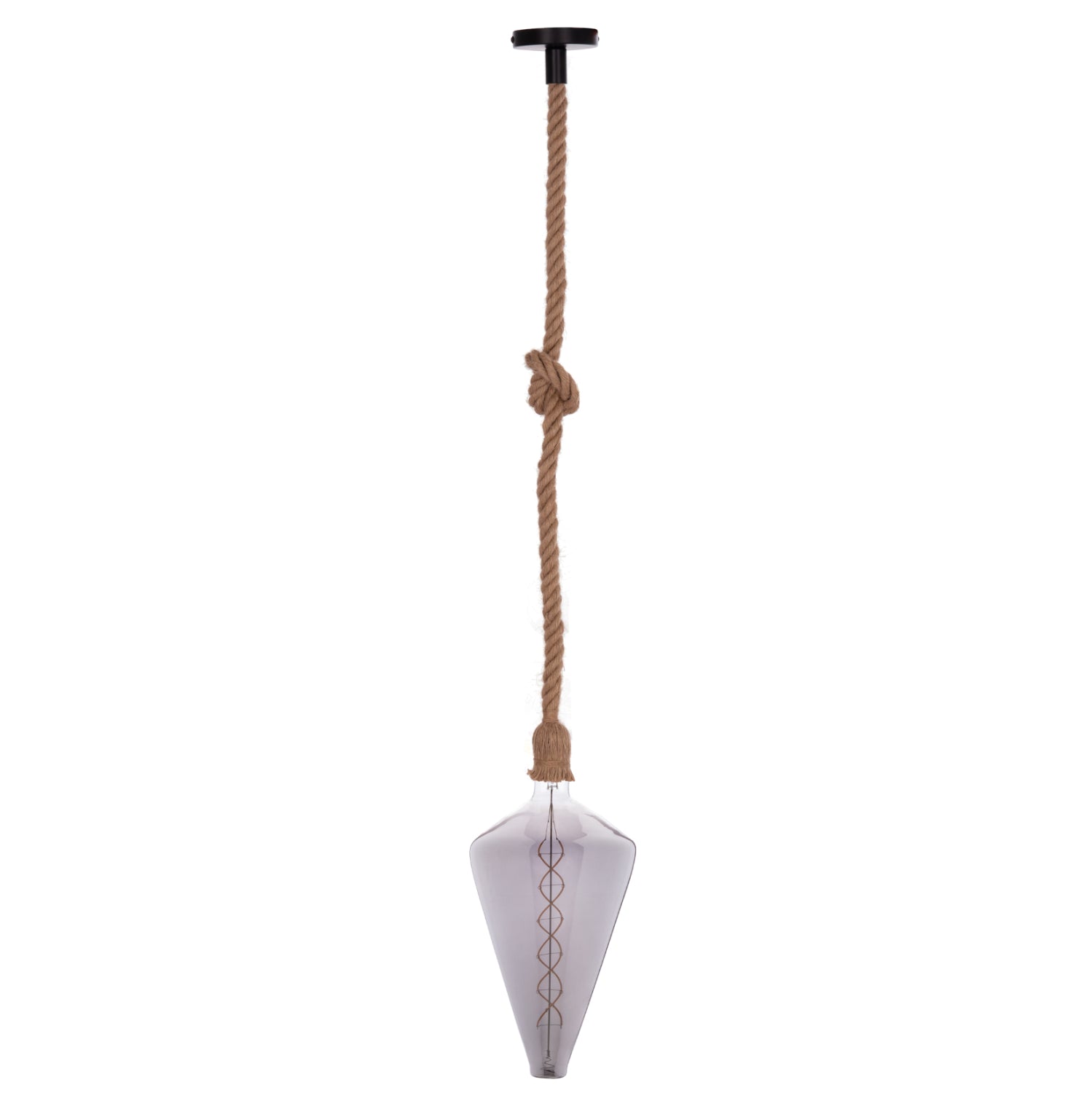 CEILING PENDANT LAMP WITH LIGHT BULB HM11930.02--ROPE 1M LONG AND 2cm THICK-E27 SOCKET