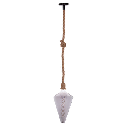 CEILING PENDANT LAMP WITH LIGHT BULB HM11930.02--ROPE 1M LONG AND 2cm THICK-E27 SOCKET