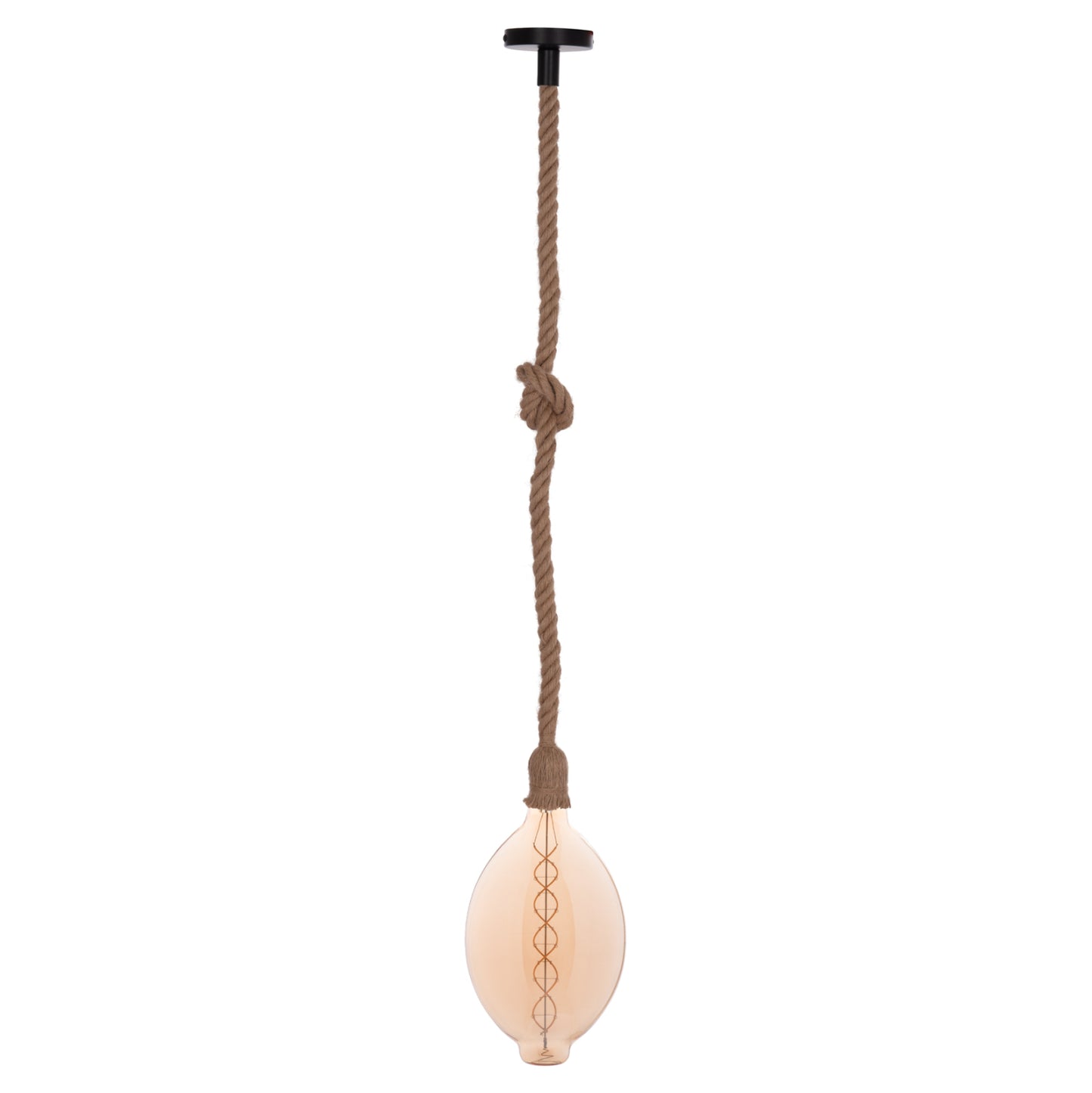 CEILING PENDANT LAMP WITH LIGHT BULB HM11927.01--ROPE 1M LONG AND 2cm THICK-E27 SOCKET
