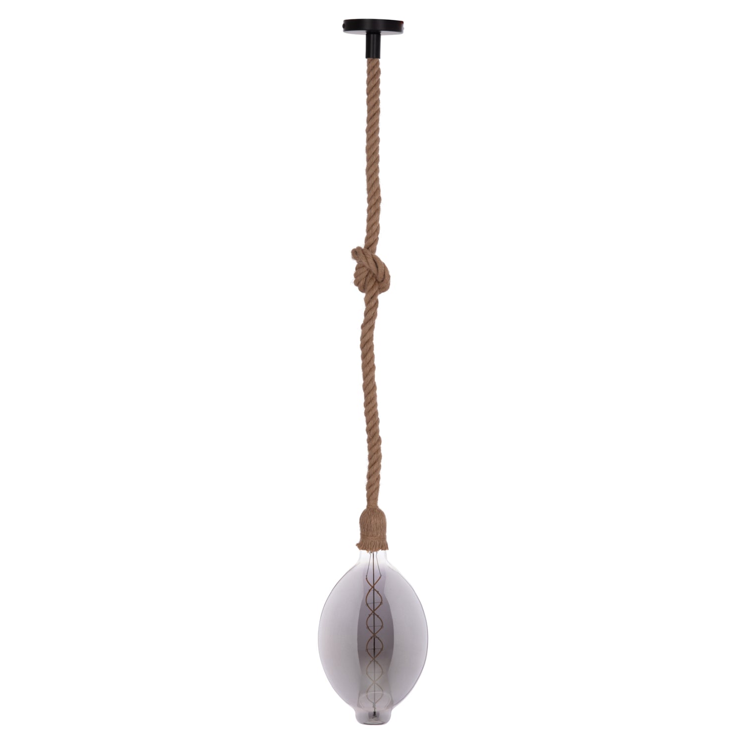 CEILING PENDANT LAMP WITH LIGHT BULB HM11927.02--ROPE 1M LONG AND 2cm THICK-E27 SOCKET