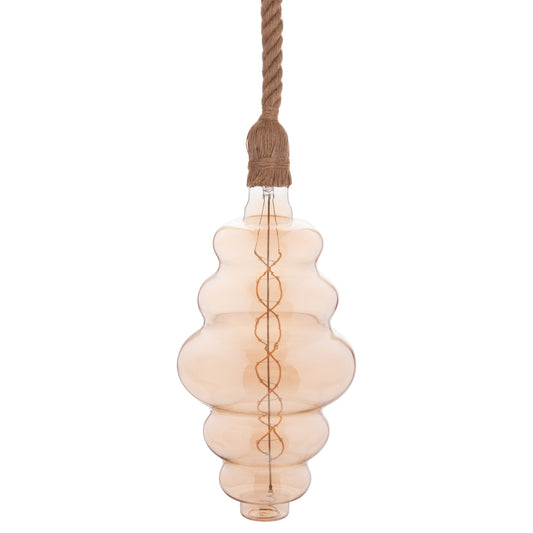 CEILING PENDANT LAMP WITH LIGHT BULB HM11932.01--ROPE 1M LONG AND 2cm THICK-E27 SOCKET