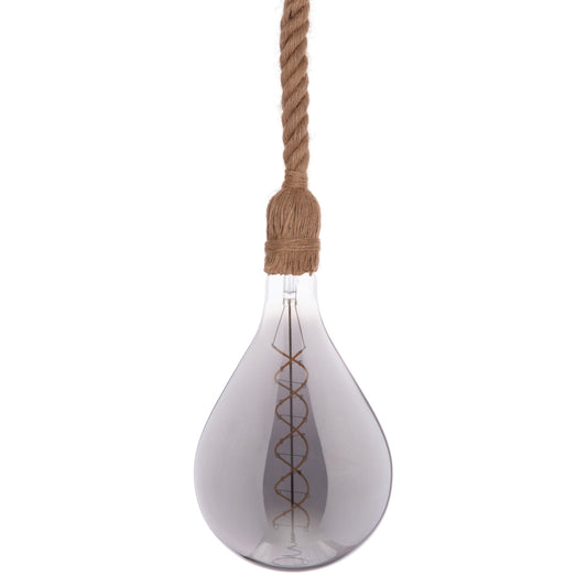CEILING PENDANT LAMP WITH LIGHT BULB ΗΜ11928.02--ROPE 1M LONG AND 2cm THICK-E27 SOCKET