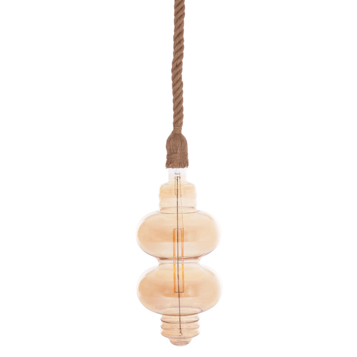 CEILING PENDANT LAMP WITH LIGHT BULB HM11929.01--ROPE 1M LONG AND 2cm THICK-E27 SOCKET