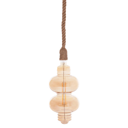 CEILING PENDANT LAMP WITH LIGHT BULB HM11929.01--ROPE 1M LONG AND 2cm THICK-E27 SOCKET