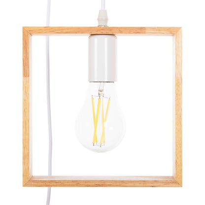 CEILING PENDANT LUMINAIRE HM4072 3-LIGHT WOODEN GEOMETRICAL SHAPES