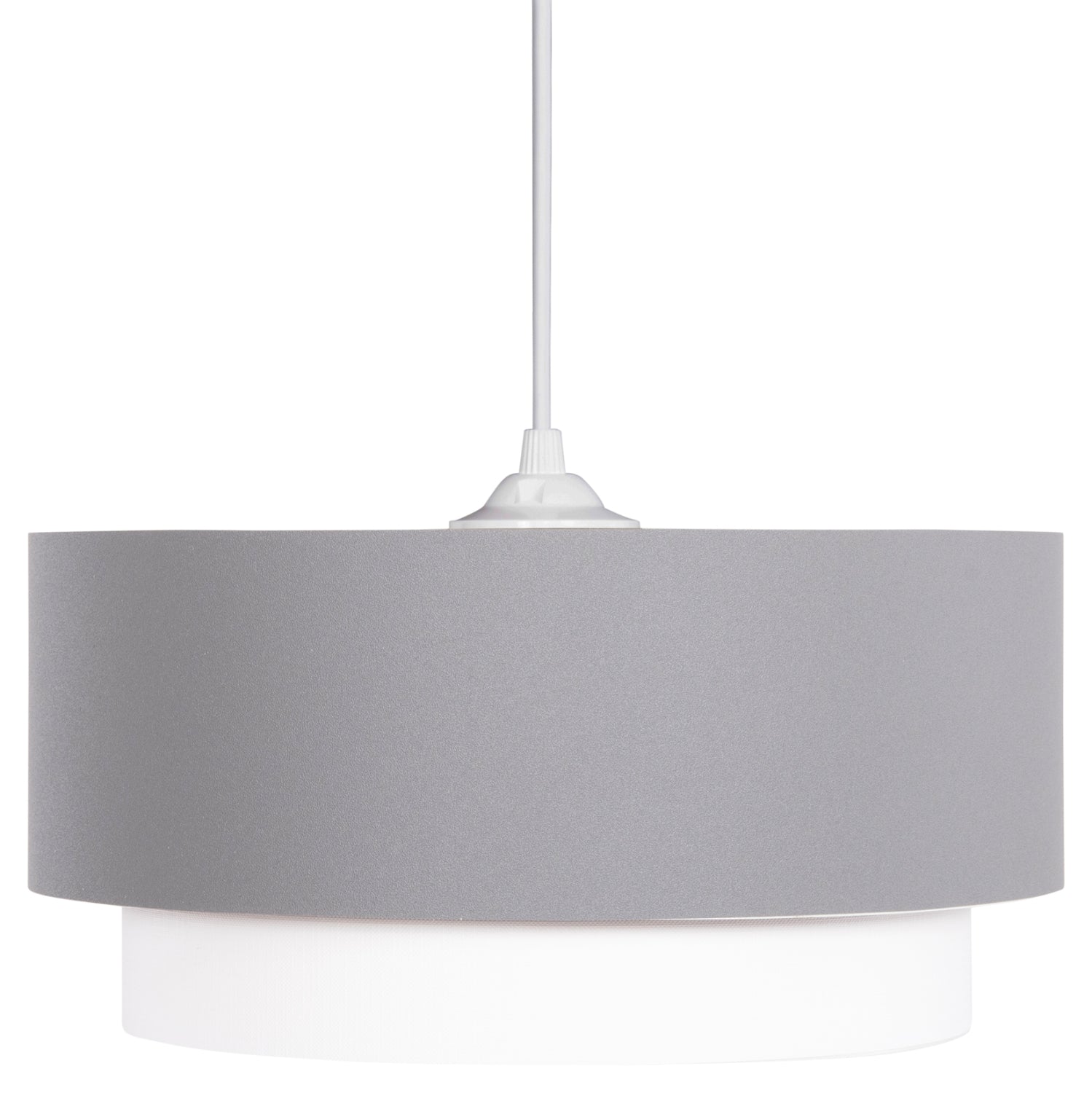 CEILING PENDANT CYLINDRICAL LAMP KRIKS HM4706.01 PVC IN WHITE-GREY Φ30x70Hcm.