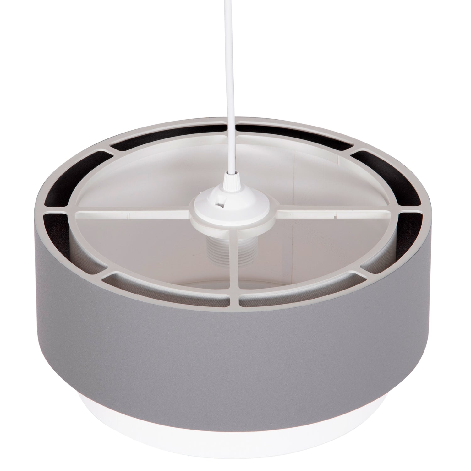CEILING PENDANT CYLINDRICAL LAMP KRIKS HM4706.01 PVC IN WHITE-GREY Φ30x70Hcm.