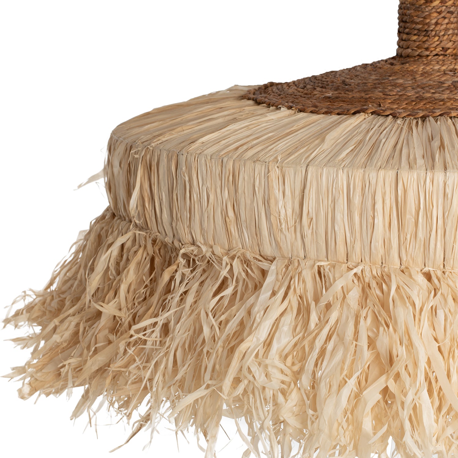 CEILING PENDANT CYLINDRICAL CAP MADE OF SISAL FIBERS IN NATURAL COLOR 80x80x45Hcm.HM7790
