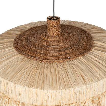 CEILING PENDANT CYLINDRICAL CAP MADE OF SISAL FIBERS IN NATURAL COLOR 80x80x45Hcm.HM7790