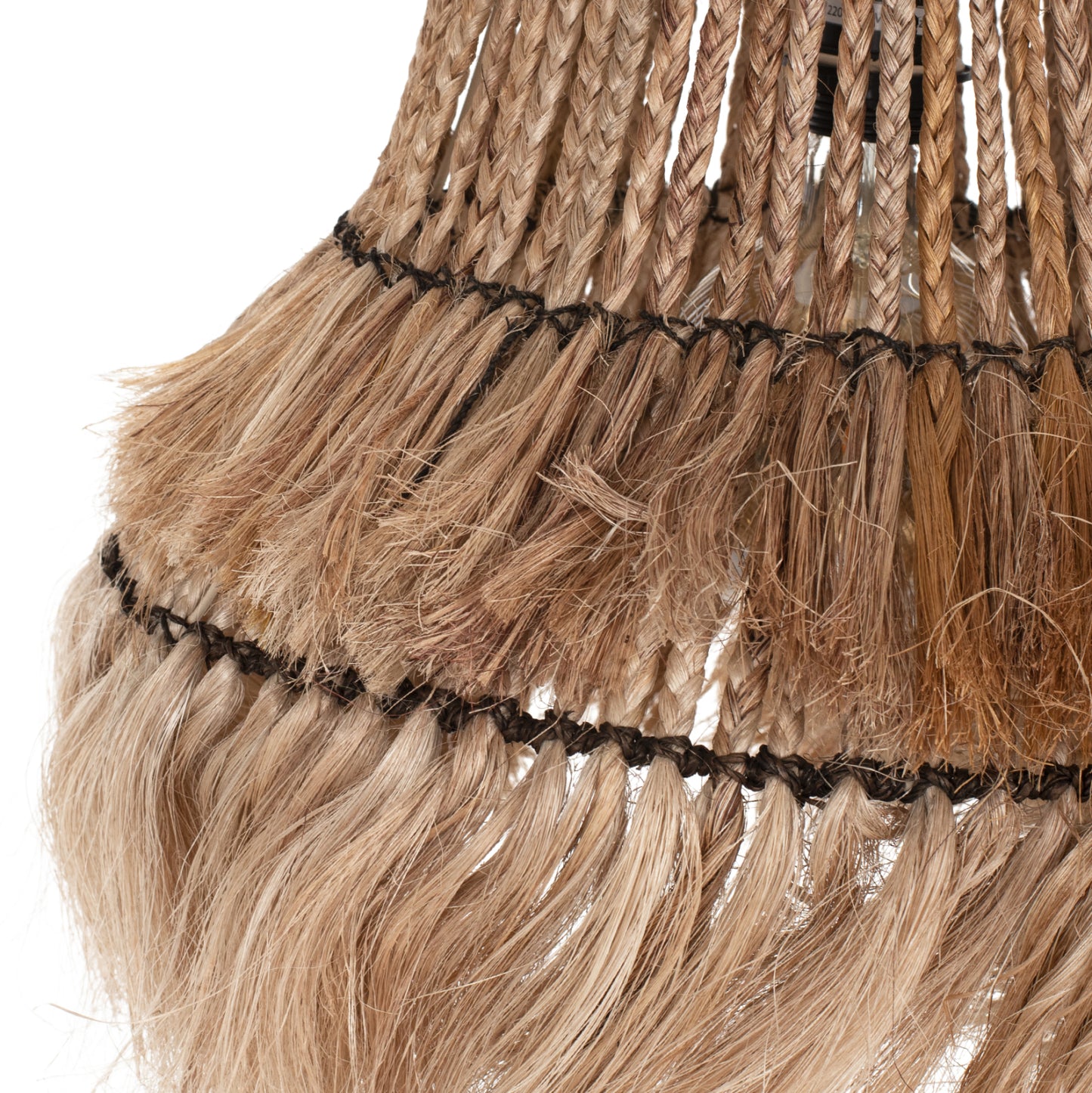 CEILING PENDANT OBLONG CYLINDRICAL CAP ABACA FIBERS IN NATURAL COLOR 40x40x50Hcm.HM7770