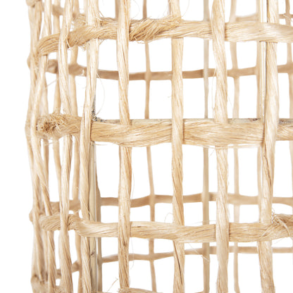 CEILING PENDANT OBLONG CYLINDRICAL CAP ABACA FIBERS IN NATURAL Φ21x43-120Hcm.HM7768