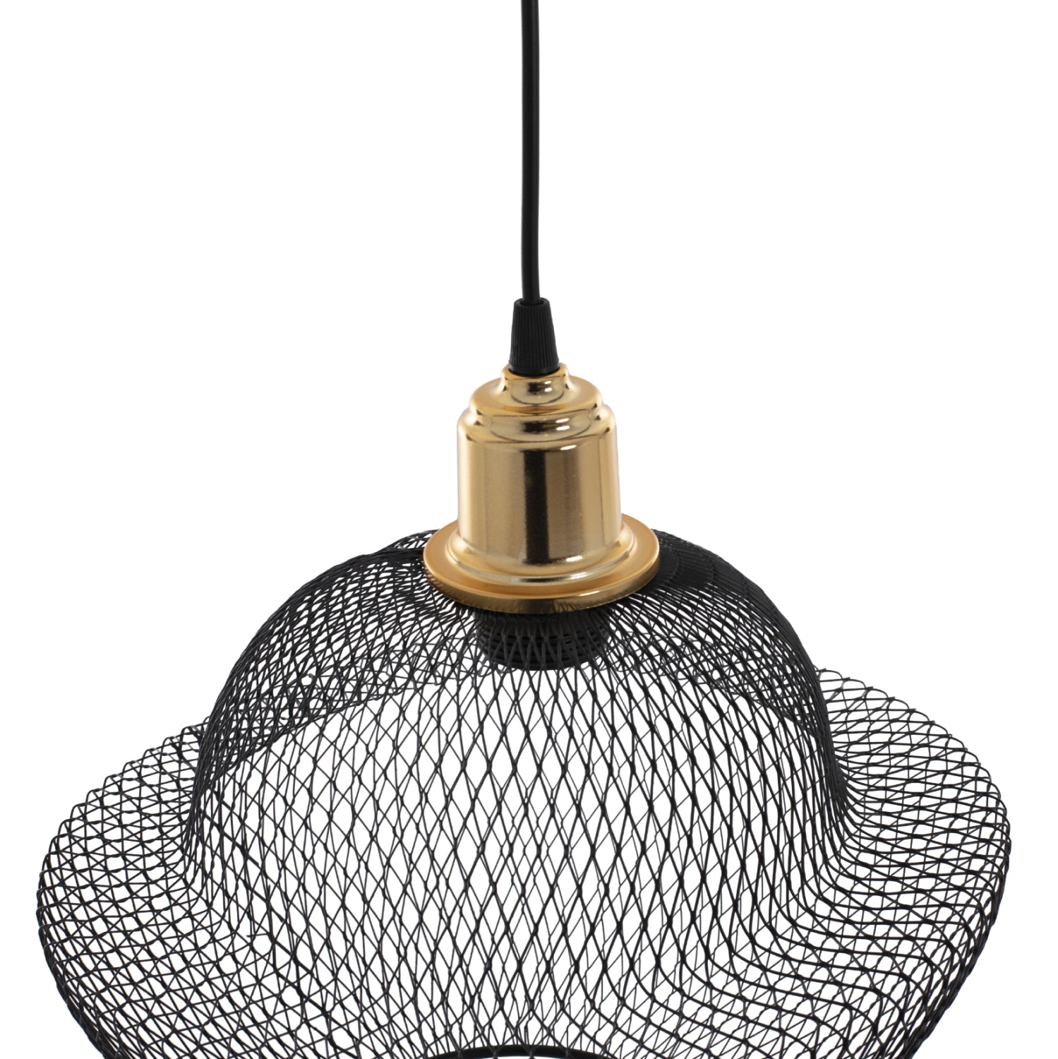 CEILING PENDANT BLACK METAL MESHES MODERN STYLE Φ30x65Hcm.HM7690.01