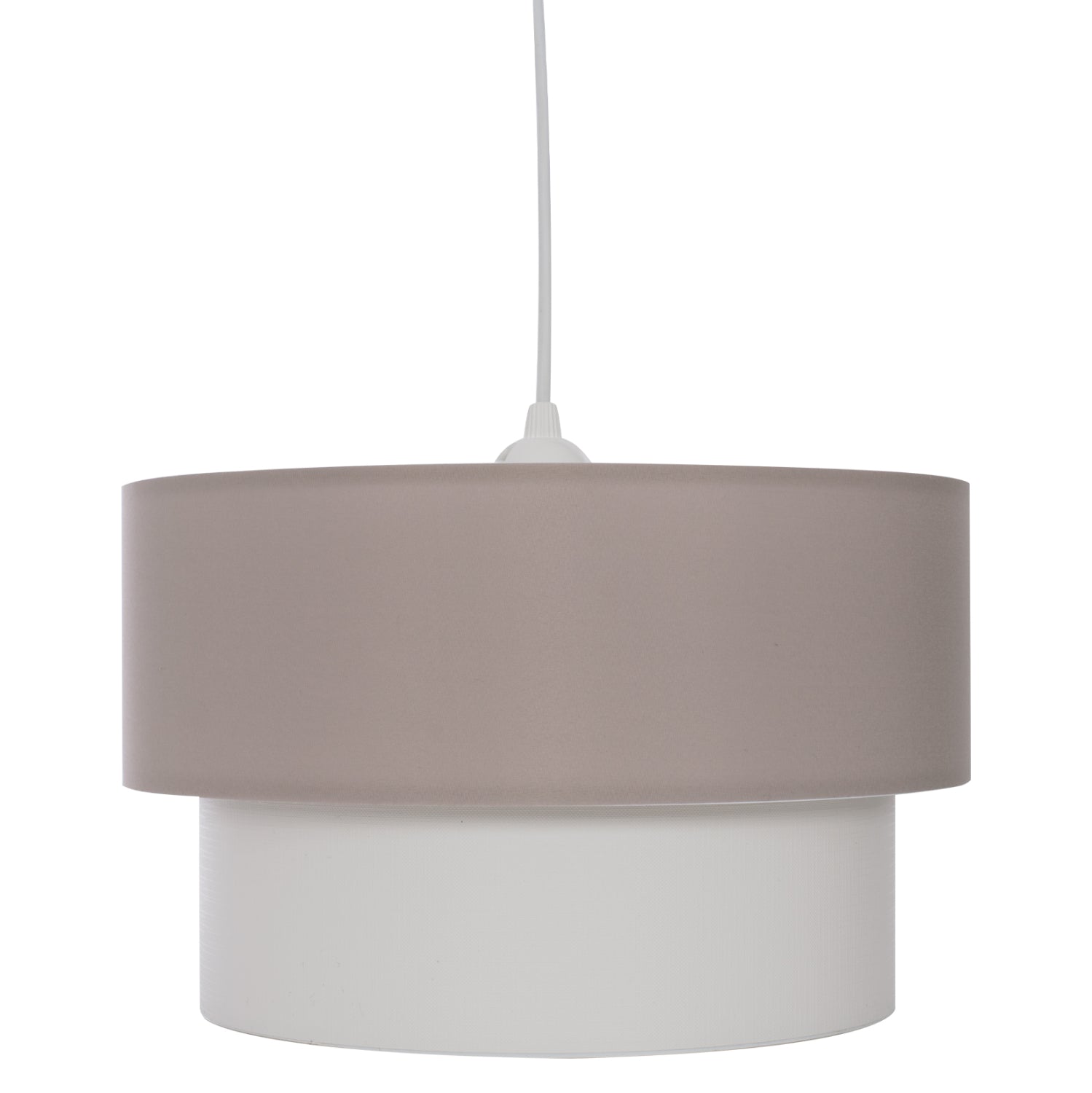 CEILING PENDANT DOUBLE CYLINDER CAP BEIGE-OFF-WHITE Φ30x80Hcm.HM7619.04
