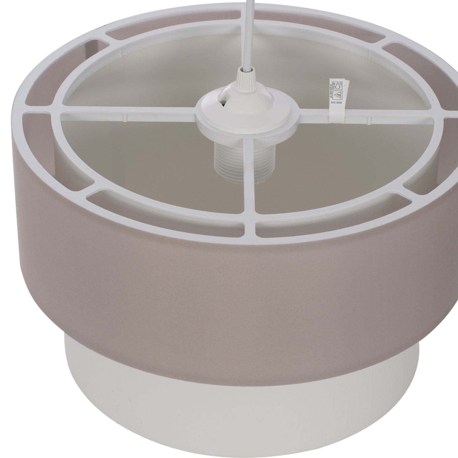 CEILING PENDANT DOUBLE CYLINDER CAP BEIGE-OFF-WHITE Φ30x80Hcm.HM7619.04
