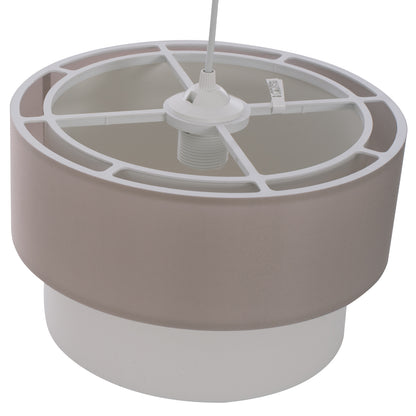 CEILING PENDANT DOUBLE CYLINDER CAP BEIGE-OFF-WHITE Φ30x80Hcm.HM7619.04