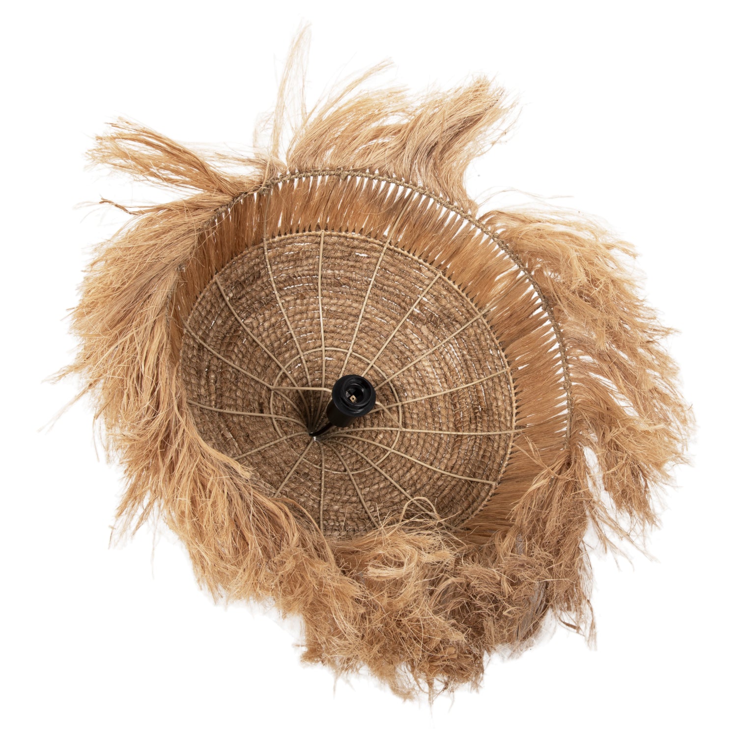 CEILING PENDANT WITH ABACA FIBERS CAP IN NATURAL COLOR Φ52x32-120Hcm.HM7777