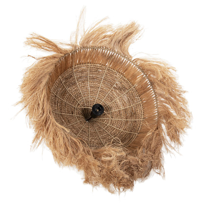 CEILING PENDANT WITH ABACA FIBERS CAP IN NATURAL COLOR Φ52x32-120Hcm.HM7777