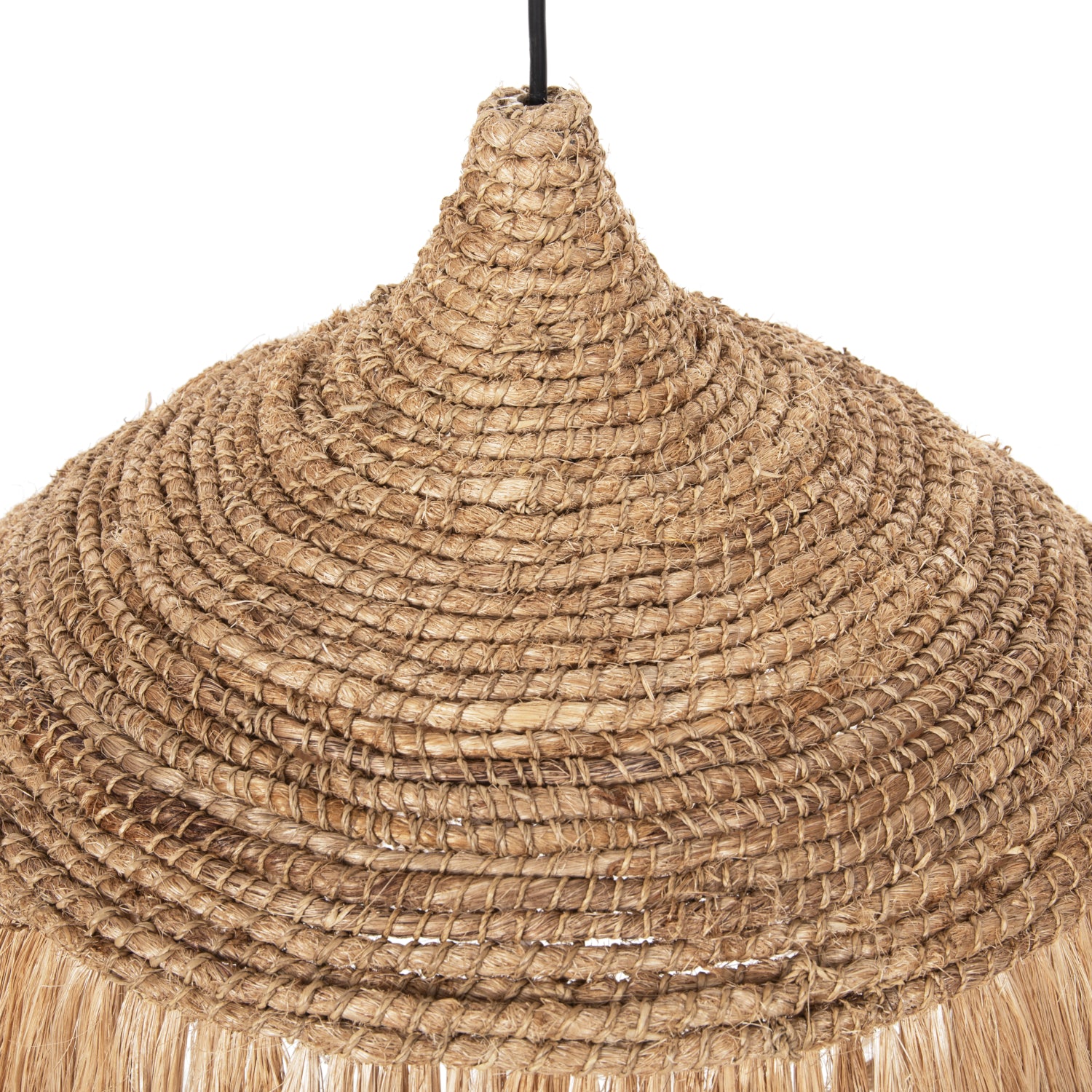 CEILING PENDANT WITH ABACA FIBERS CAP IN NATURAL COLOR Φ52x32-120Hcm.HM7777