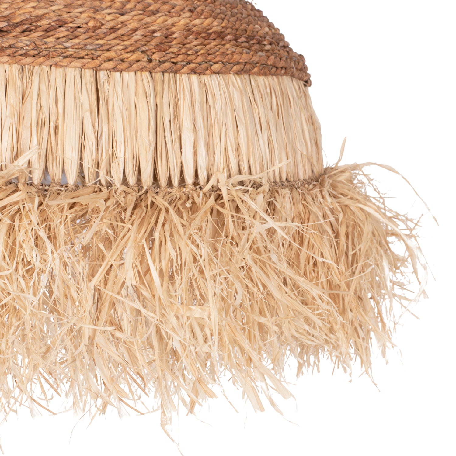 CEILING PENDANT WITH SISAL FIBER CAP IN NATURAL COLOR 50x50x50Hcm.HM7786