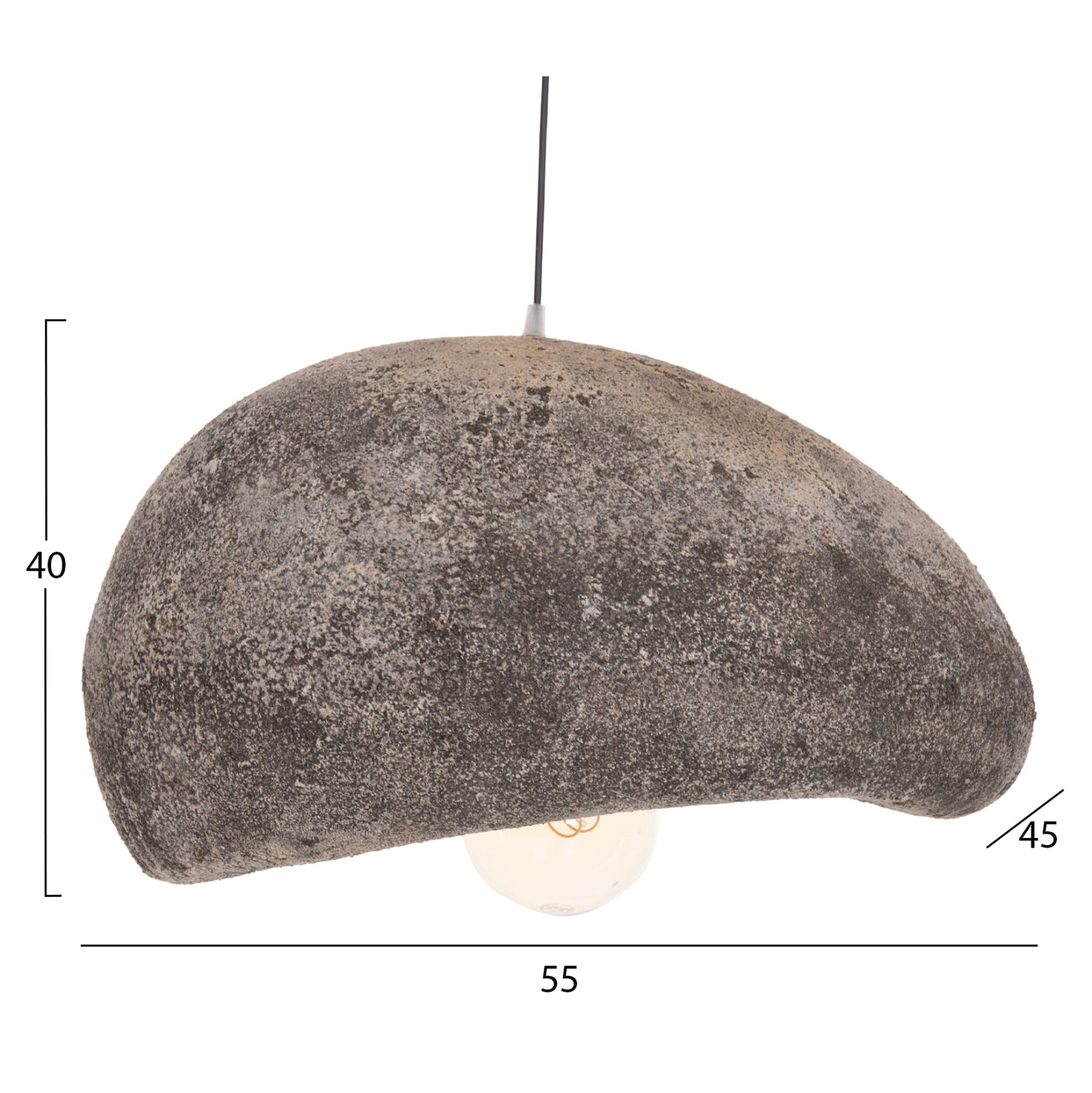 CEILING PENDANT LAMP STONE-LOOK STONER (M) HM4418.04 GREY-- 55x45x40Hcm.