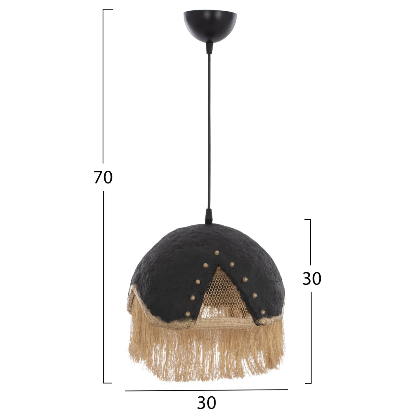 CEILING PENDANT METAL WITH FRINGES Φ30x70Hcm.HM7693.01