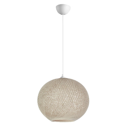PENDANT CEILING LAMP HM7626.02 BEIGE SPHERE, KNITTED ROPE, INDOORS