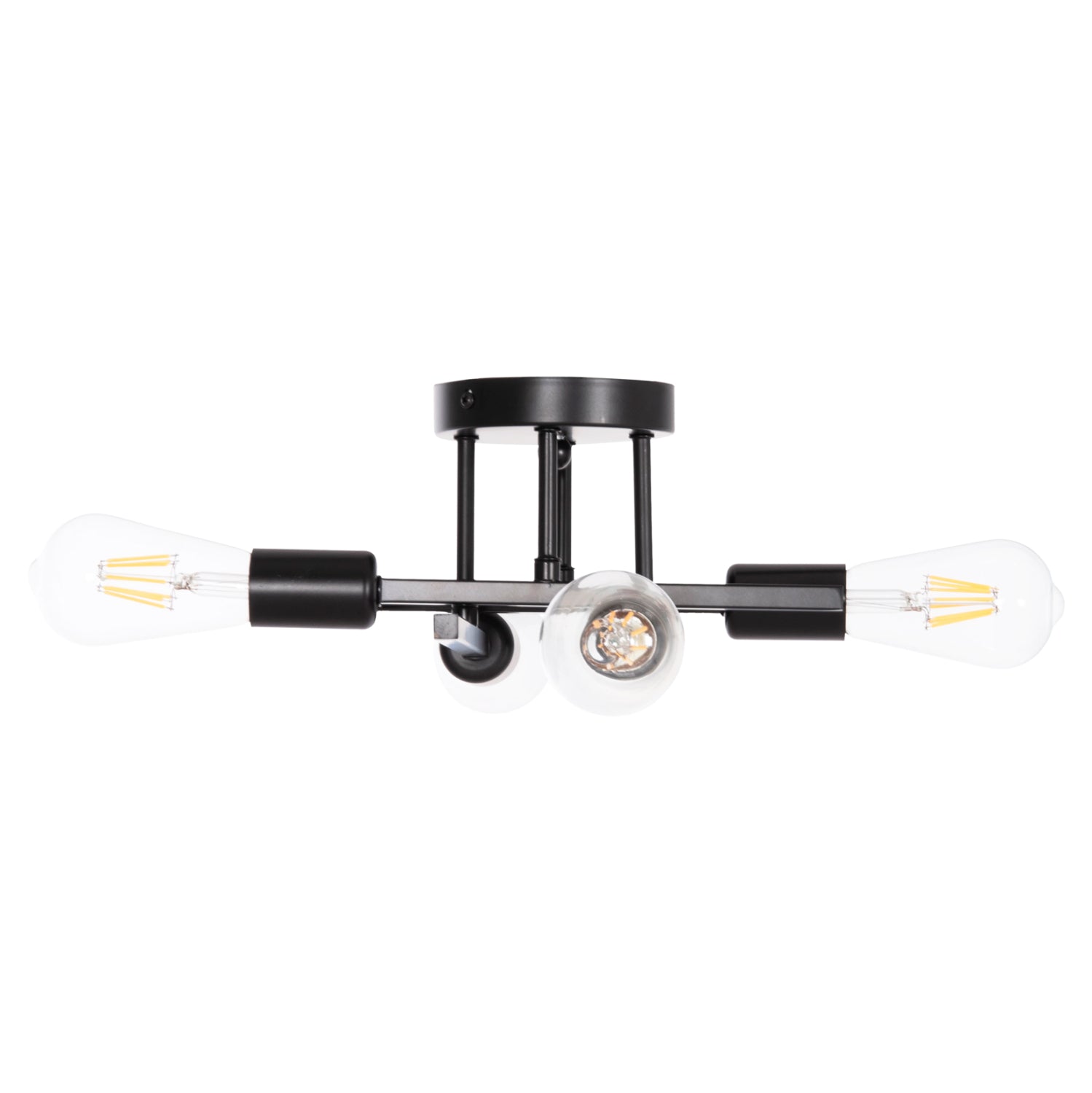 CEILING PENDANT MULTILIGHT FIXTURE LIGHTY HM7428.11 BLACK METAL 28x28x15Hcm.