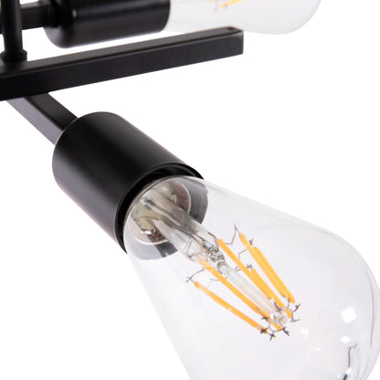 CEILING PENDANT MULTILIGHT FIXTURE LIGHTY HM7428.11 BLACK METAL 28x28x15Hcm.