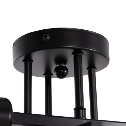 CEILING PENDANT MULTILIGHT FIXTURE LIGHTY HM7428.11 BLACK METAL 28x28x15Hcm.