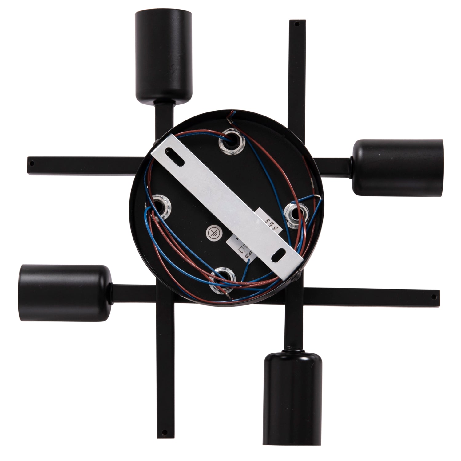 CEILING PENDANT MULTILIGHT FIXTURE LIGHTY HM7428.11 BLACK METAL 28x28x15Hcm.