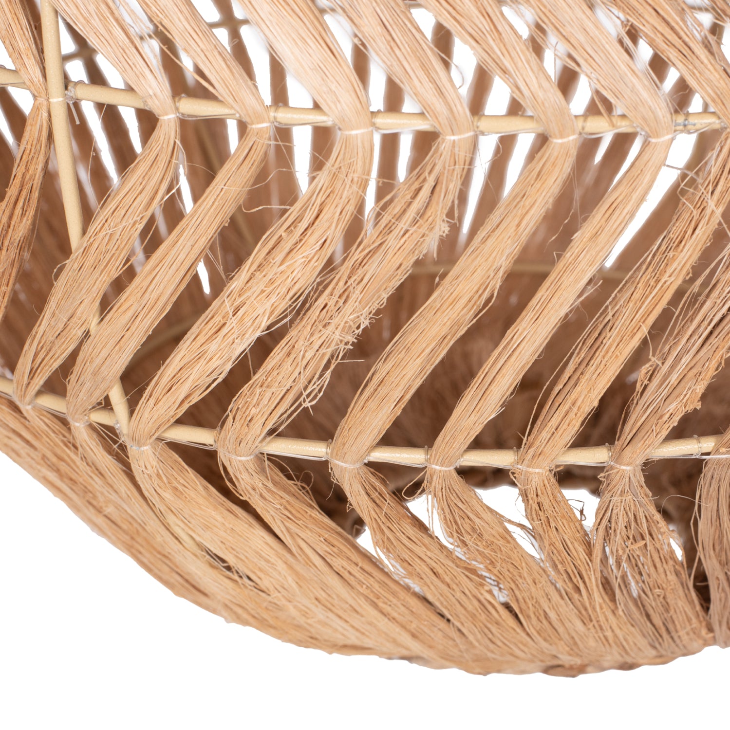 CEILING PENDANT SPHERICAL MADE OF ABACA FIBERS IN NATURAL COLOR Φ45x45-80Hcm.HM7769